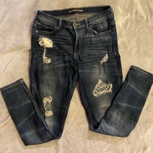 EXPRESS JEANS High-waisted distressed denim jeans